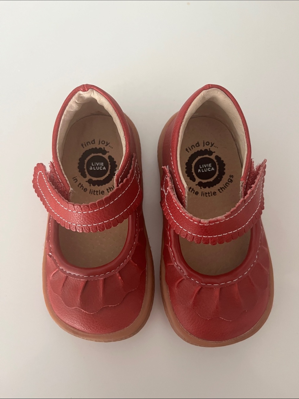 Livie & Luca Red Mary Jane Toddler Shoes